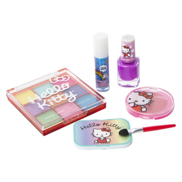 Official Sanrio Hello Kitty 6Pc Cosmetic Set Blush Nail Polish Eyeshadow & More - Picture 4 of 4